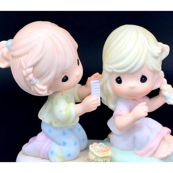 ✨Precious Moments Girls Braiding Hair Figurine – Friendship, Sisters, Childhood - Picture 3 of 4